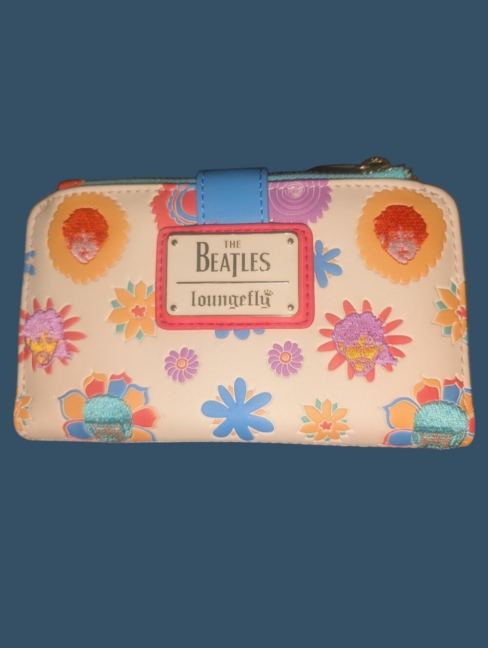 NWOT The Beatles x Loungefly Floral Zip Wallet Cream Multi All You Need Is Love